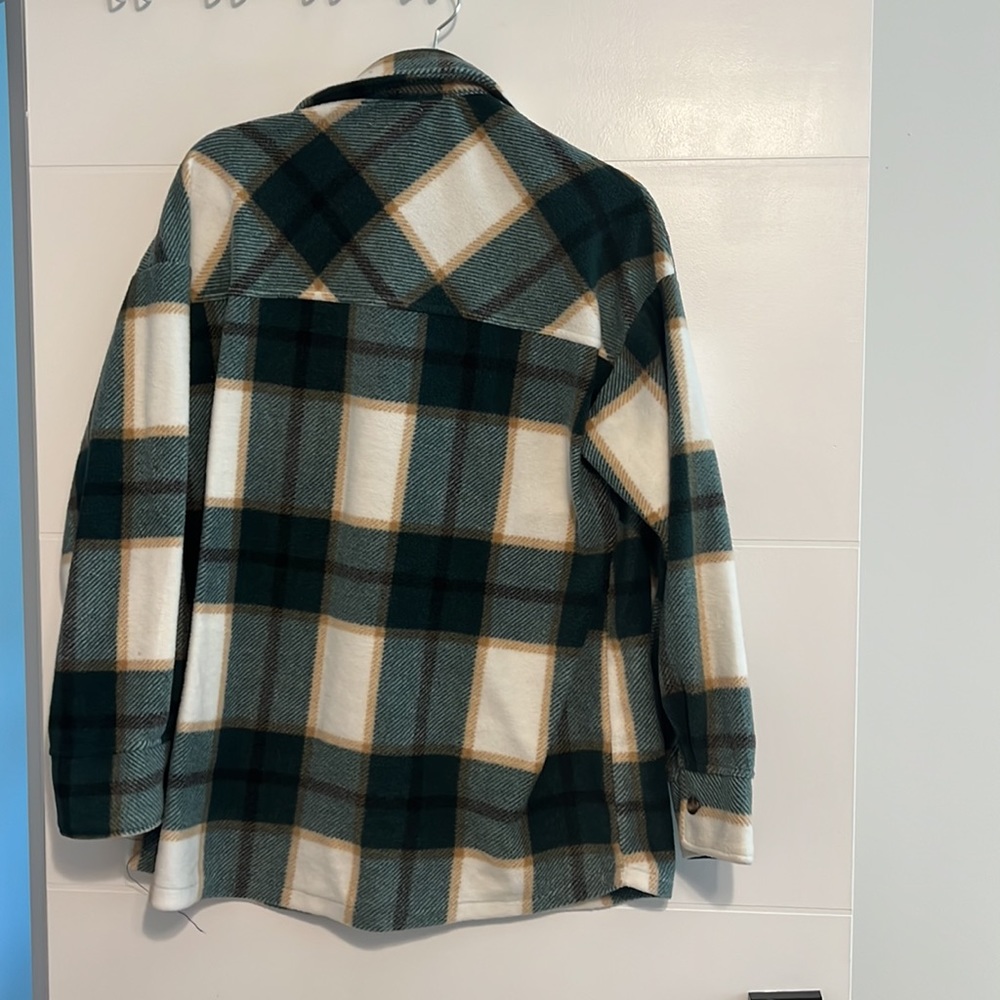 fleece plaid shacket - Picture 5 of 5